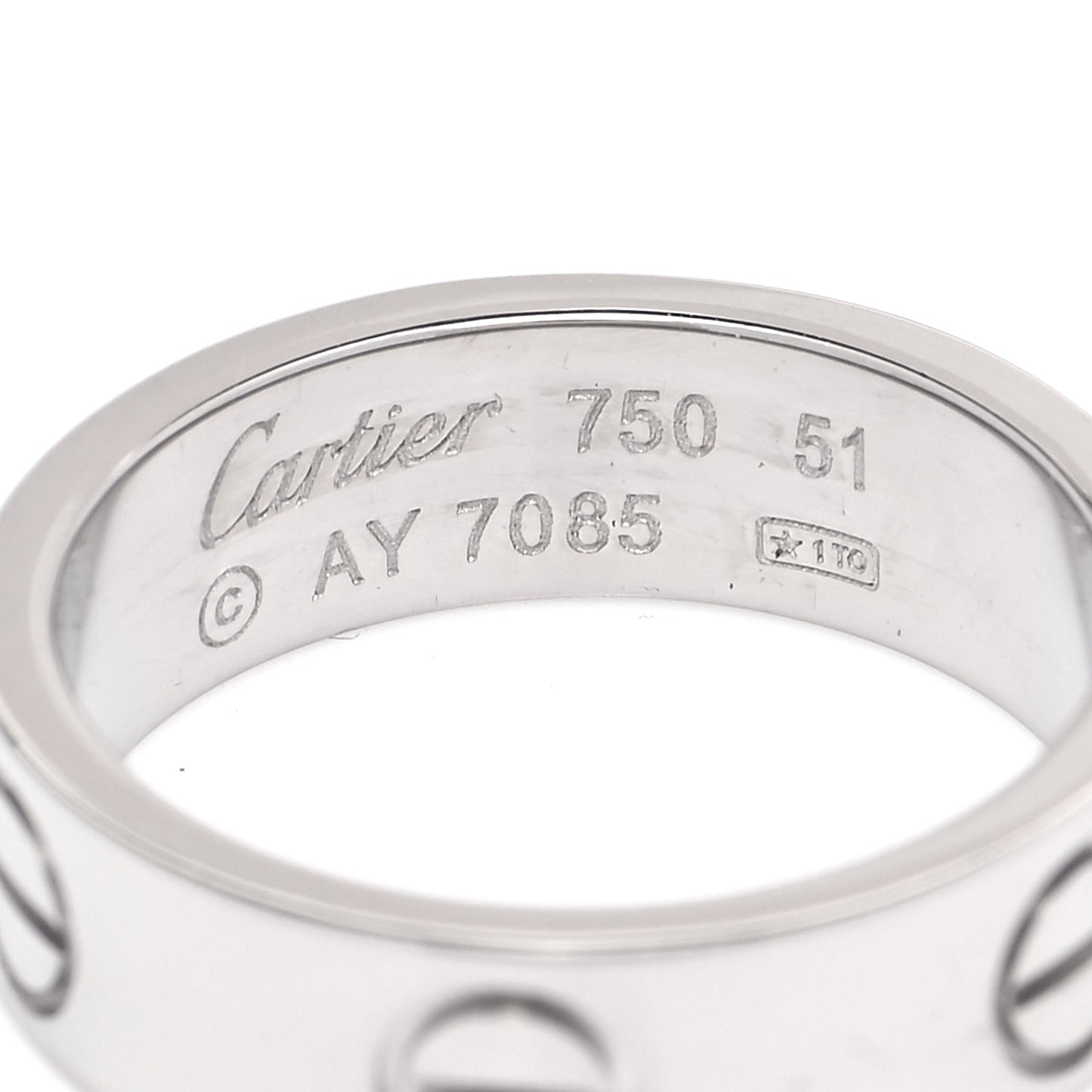 18K White Gold 5.5mm LOVE Ring 51 5.75