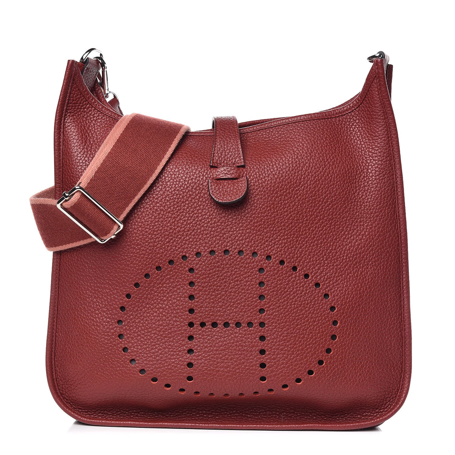 Hermes Taurillon Clemence Amazone Evelyne III Rouge Garance 1 of 9