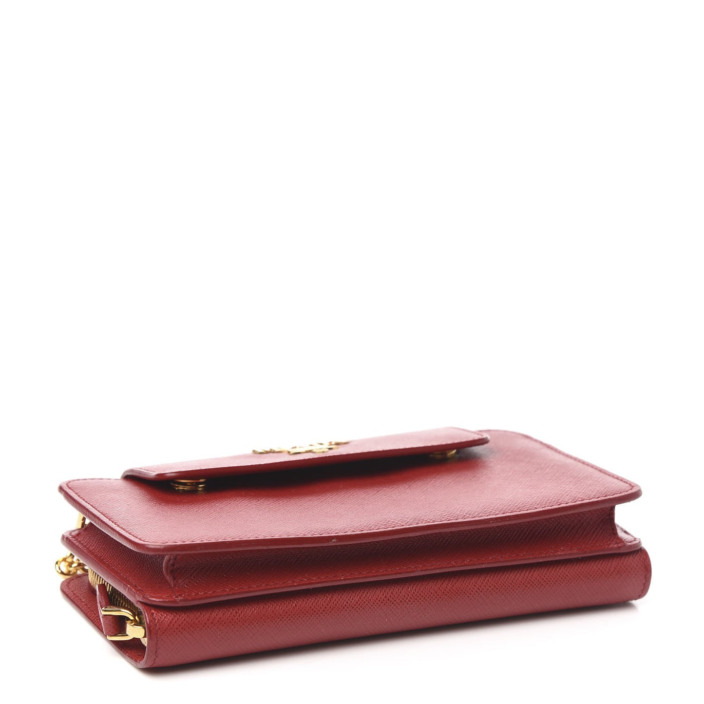 Saffiano Chain Wallet Fuoco