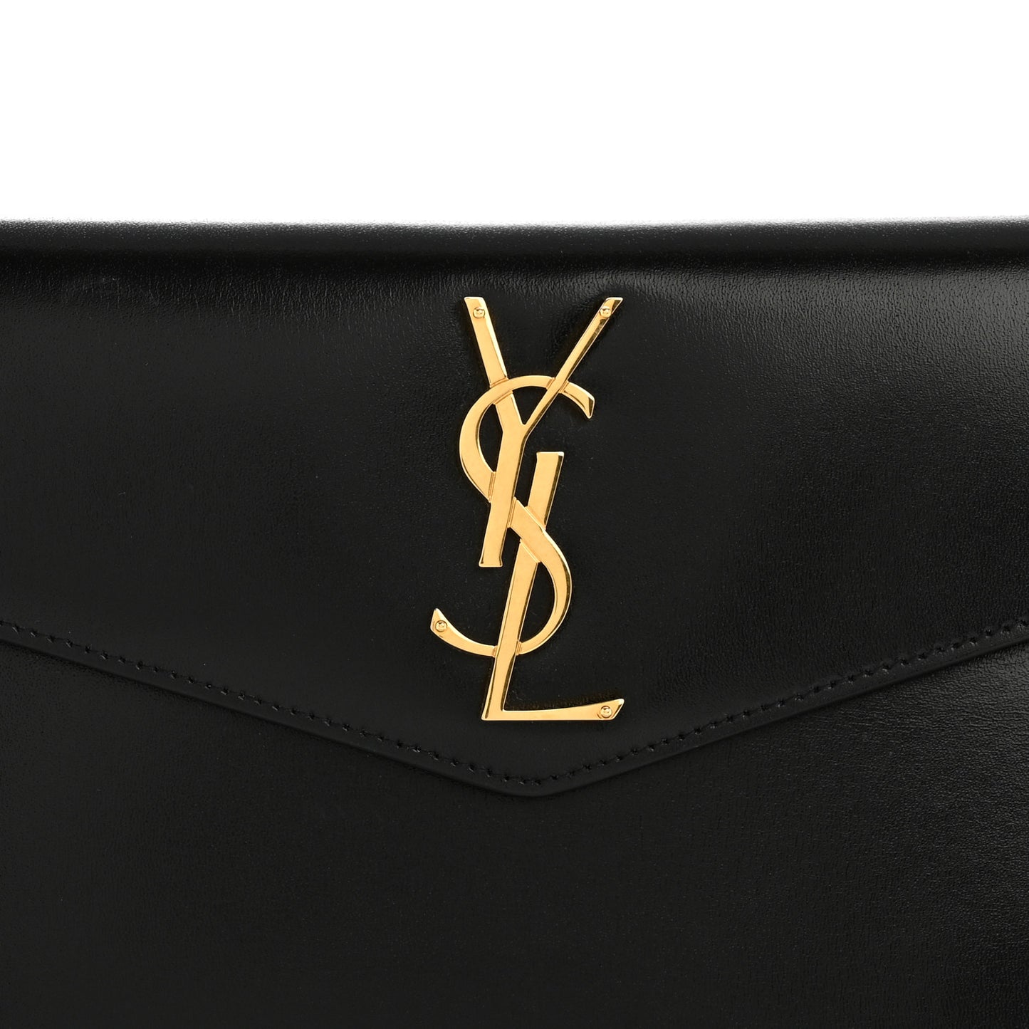 Smooth Shiny Calfskin Monogram Uptown Pouch Black