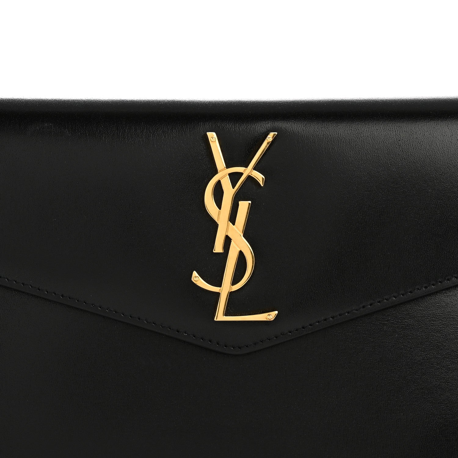 Saint Laurent Smooth Shiny Calfskin Monogram Uptown Pouch Black 8 of 12