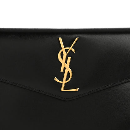 Saint Laurent Smooth Shiny Calfskin Monogram Uptown Pouch Black 8 of 12