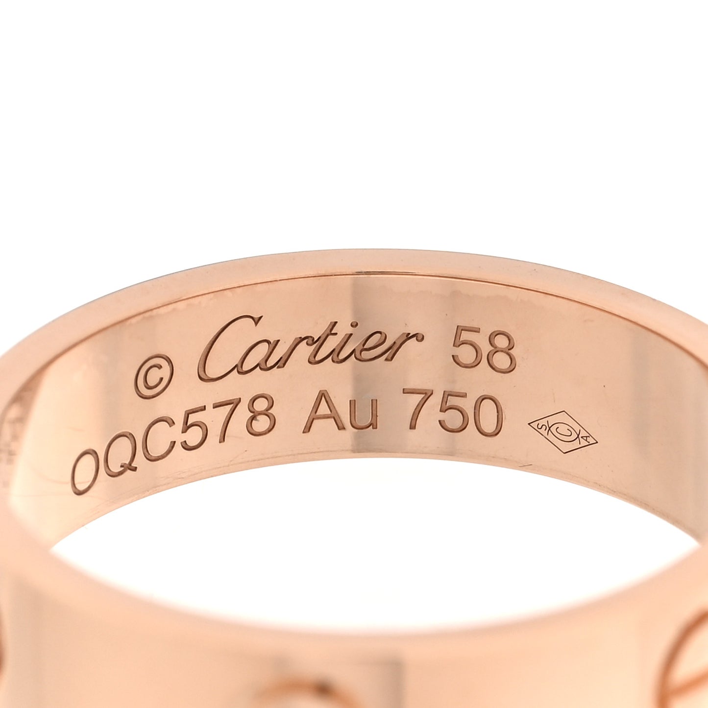 18K Pink Gold 5.5mm LOVE Ring 58 8.5