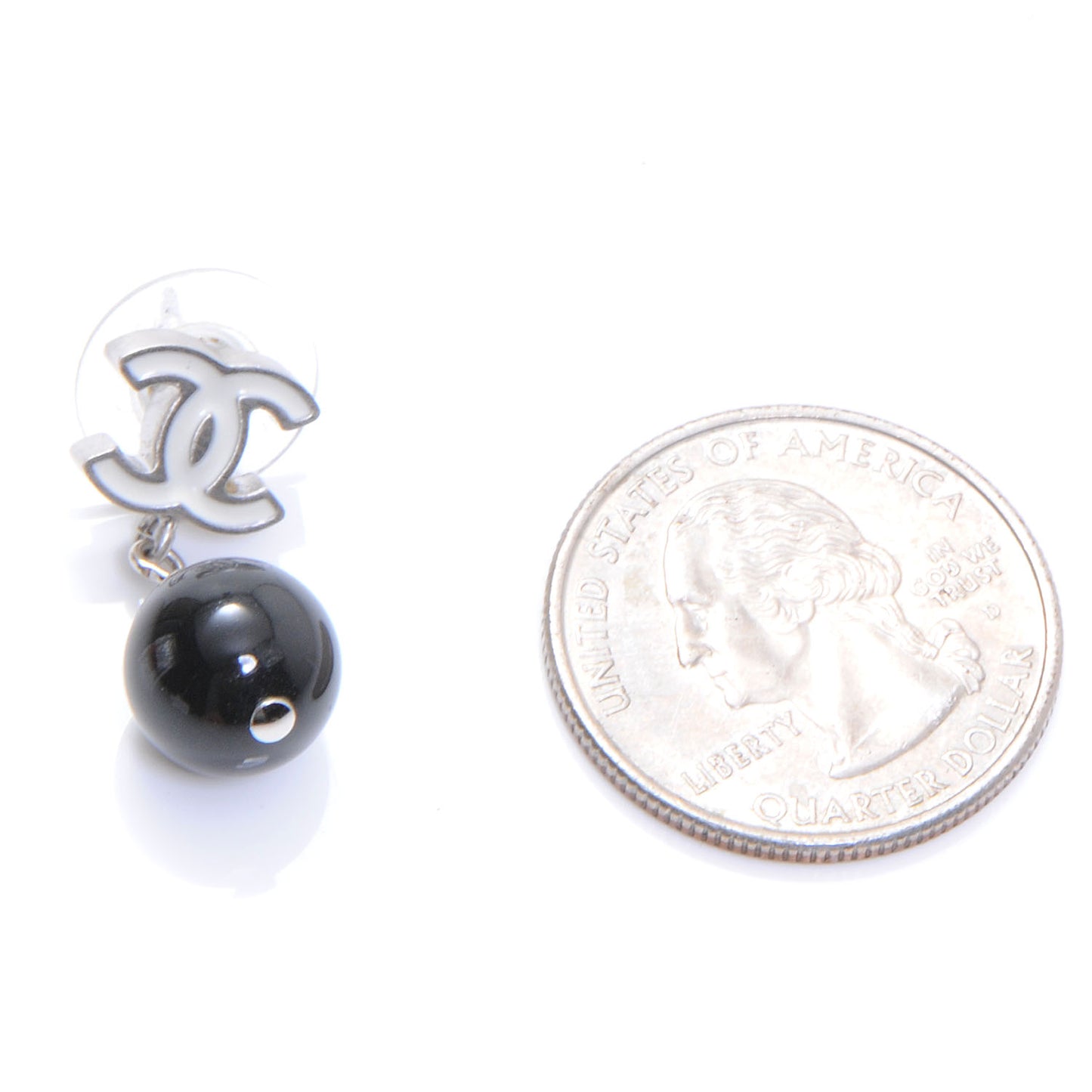 CC Resin Drop Earrings Black White
