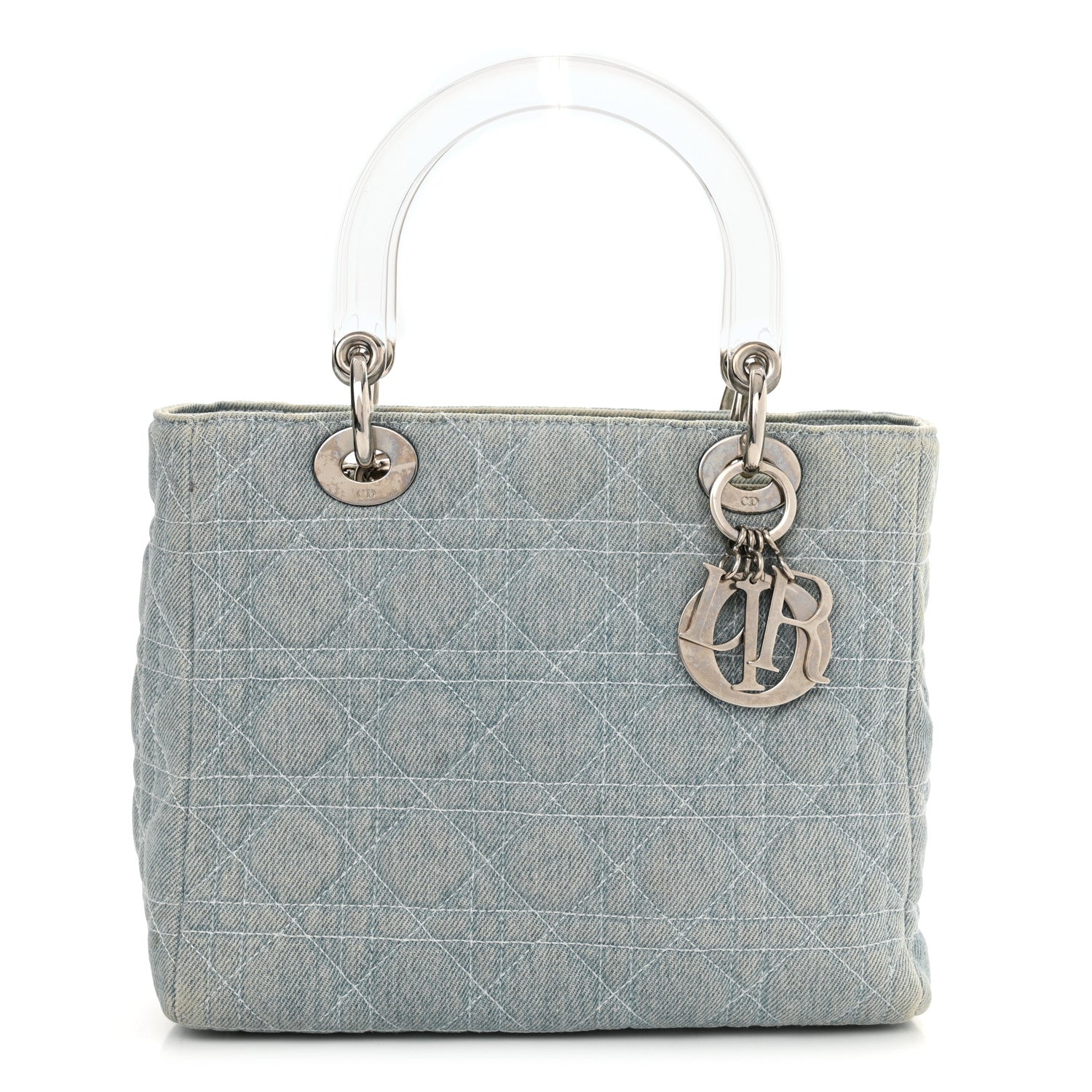 Christian Dior Denim Cannage Medium Lady Dior Light Blue 1 of 12
