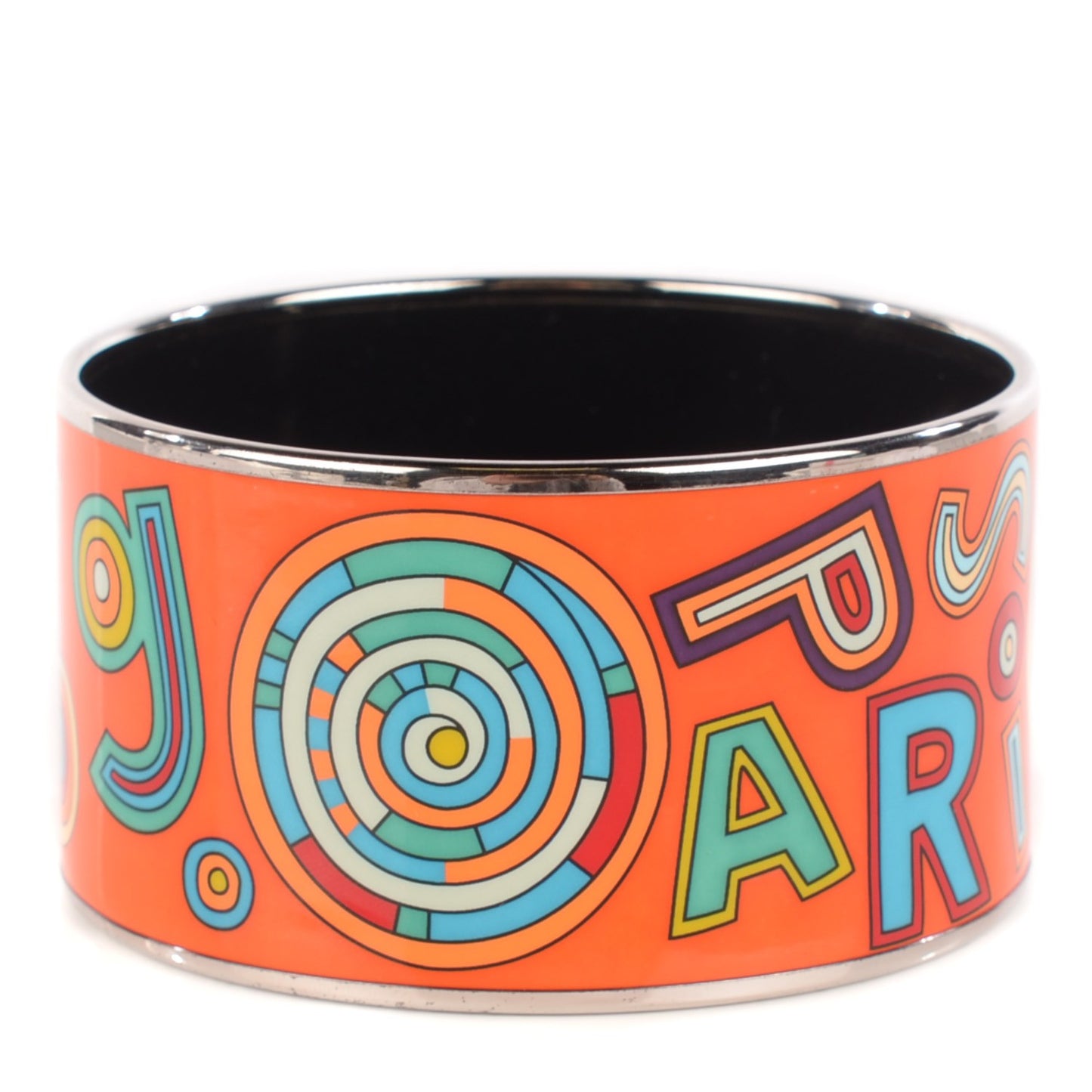 Enamel Printed Tohu Bohu Extra Wide Bracelet 70 Orange