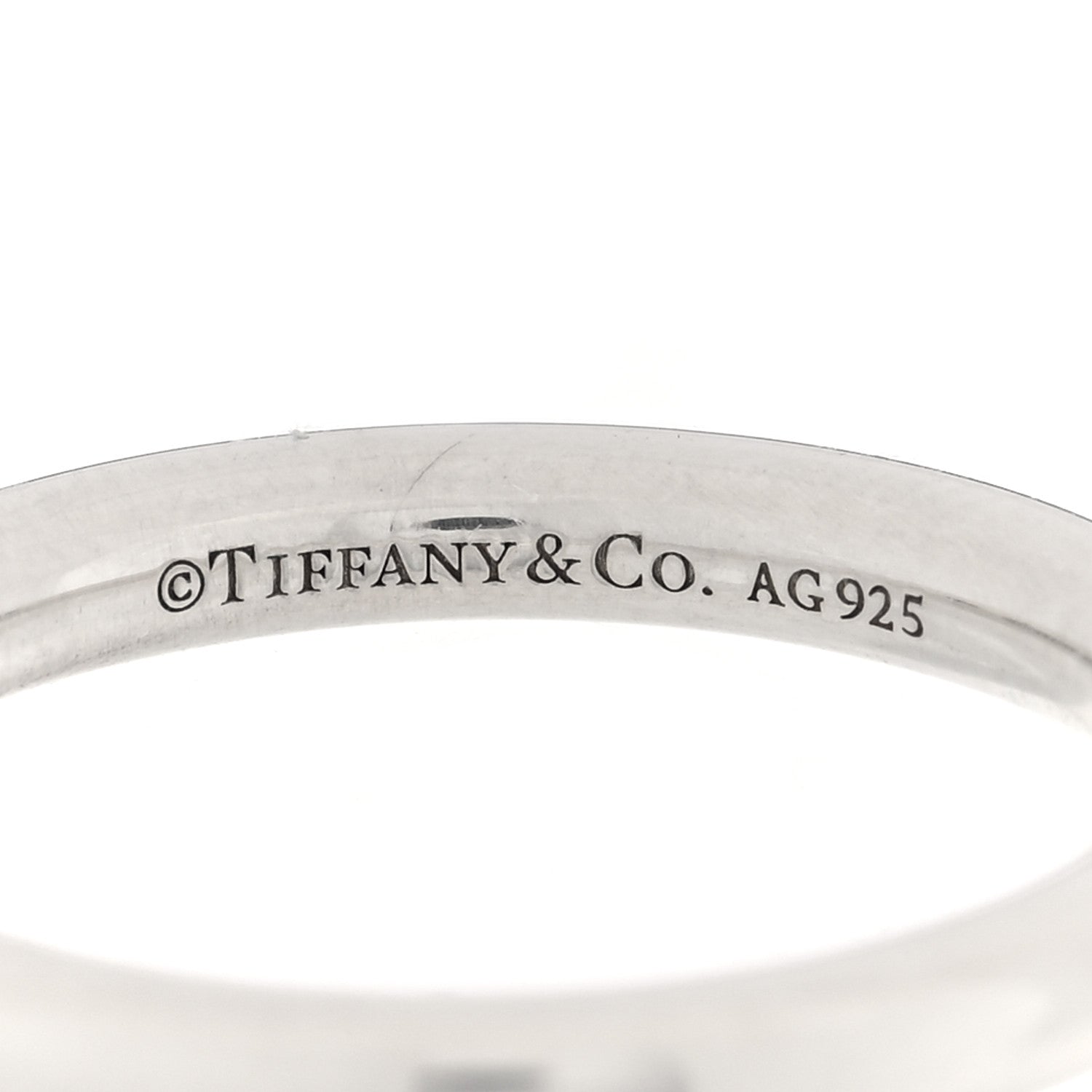 Tiffany Sterling Silver Return to Tiffany Round Charm Ring 50 5.5 4 of 5