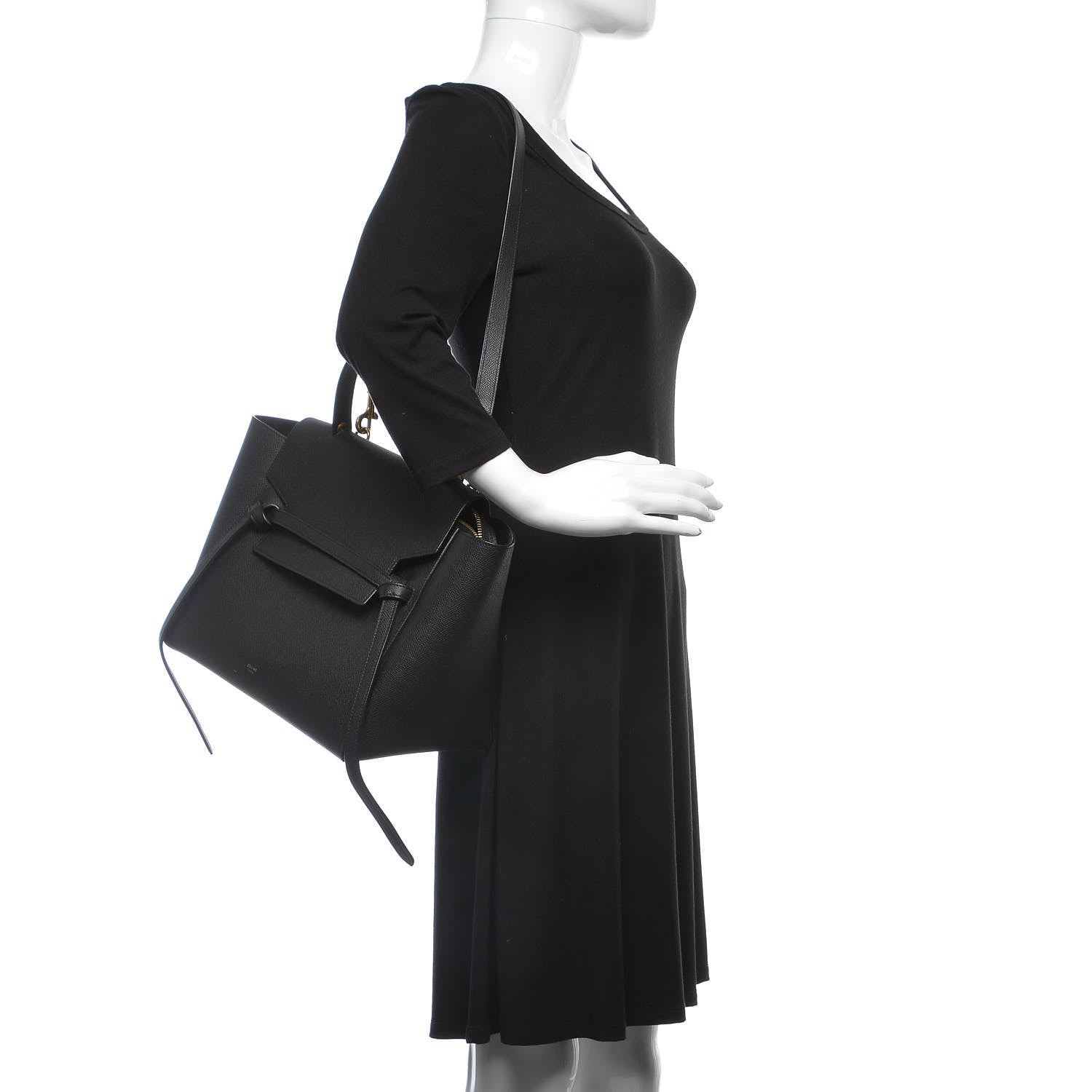 Celine Grained Calfskin Mini Belt Bag Black 3 of 9