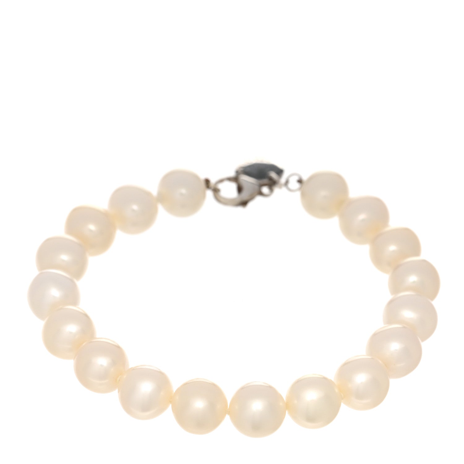 Tiffany Sterling Silver Pearl 9-9.5mm Ziegfeld Bracelet 1 of 3