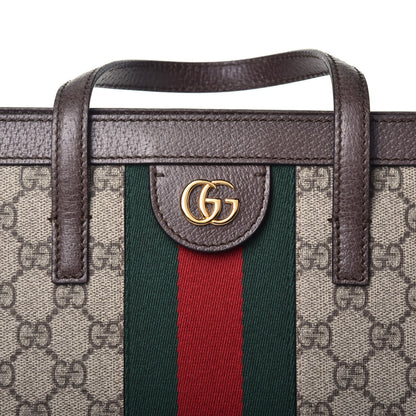 Gucci GG Supreme Monogram Web Ophidia Vertical Tote Brown 10 of 10