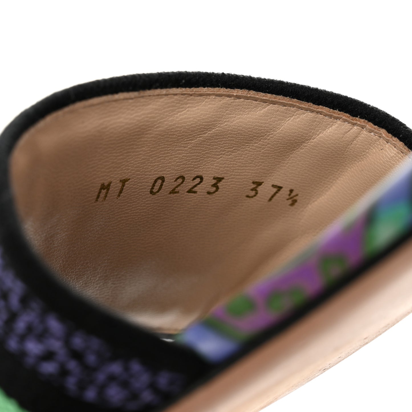 Canvas Toile de Jouy Voyage Embroidered Dway Flat Slide Sandals 37.5 Purple Multicolor