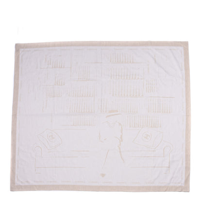 Chanel Wool Silk Coco Scarf Beige 1 of 4