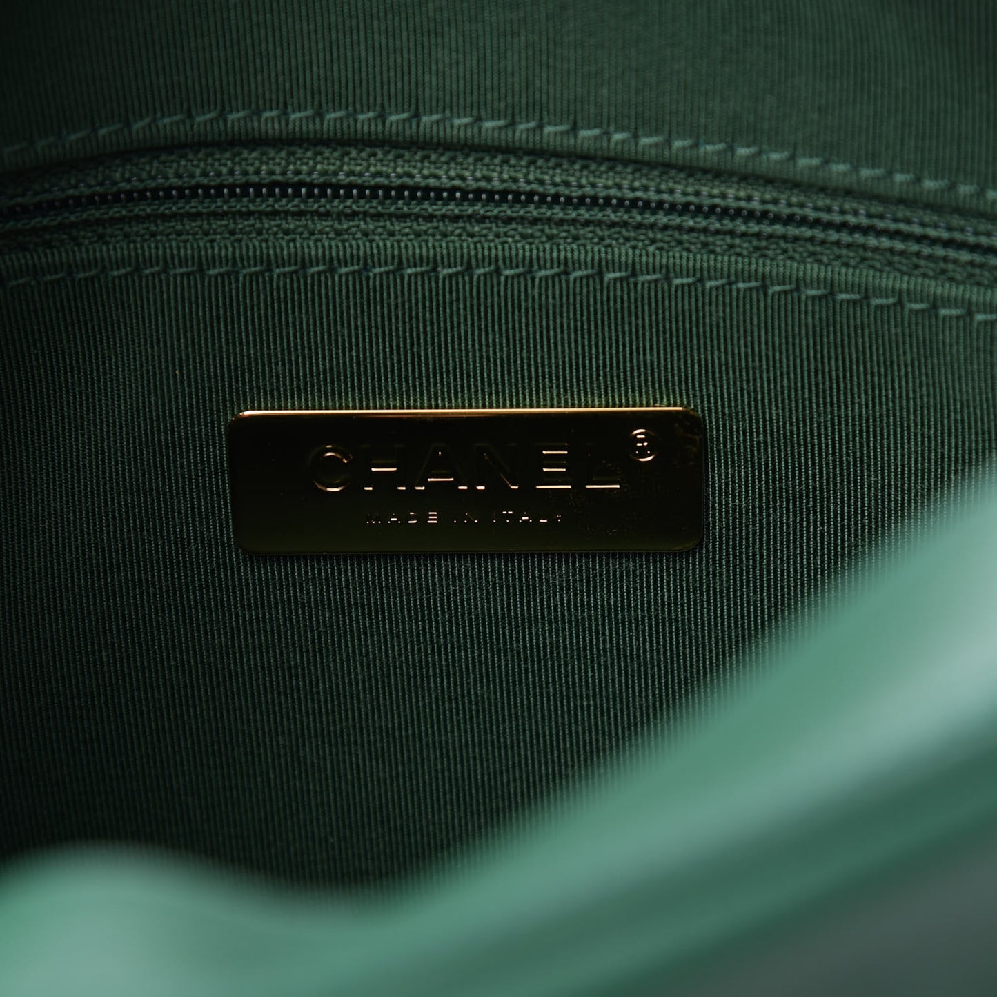 Goatskin Quilted Chain Infinity Camera Case Green