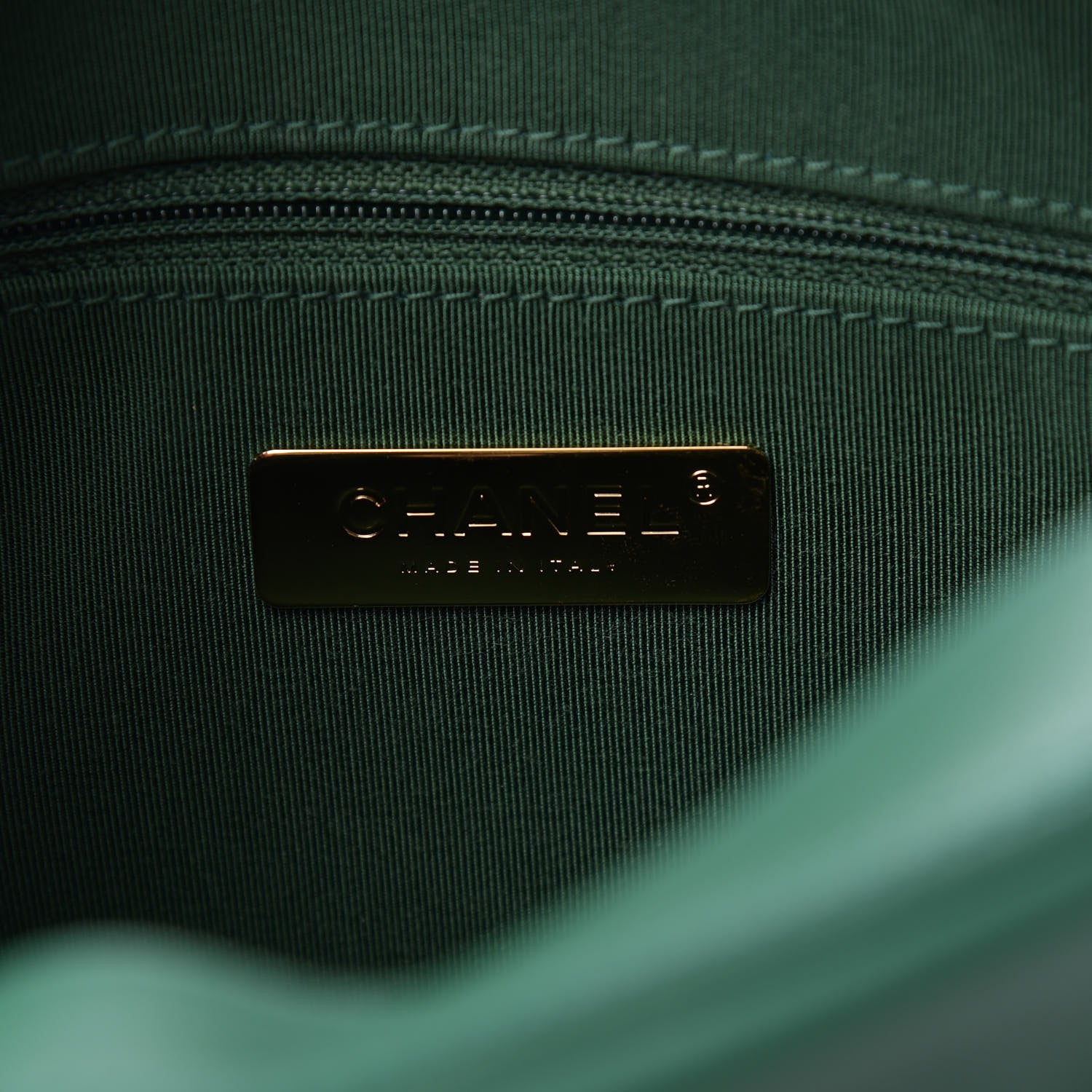 Chanel Goatskin Quilted Chain Infinity Camera Case Green 6 of 11