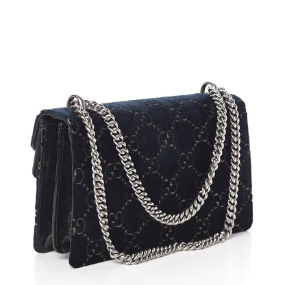 Gucci Velvet Skipper GG Monogram Small Dionysus Shoulder Bag Blue Beige Black 4 of 11