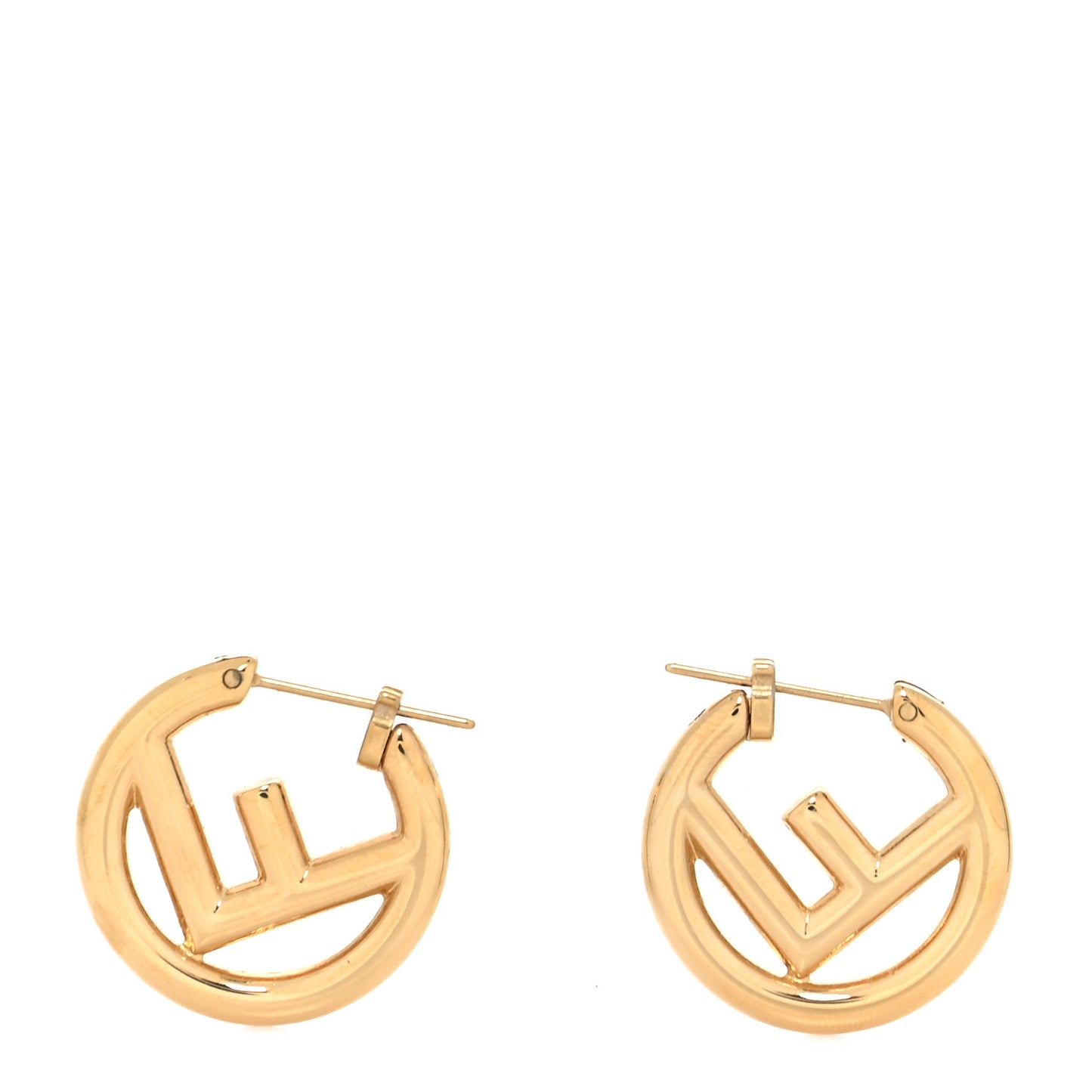 Metal F is Fendi Hoop Earrings Gold