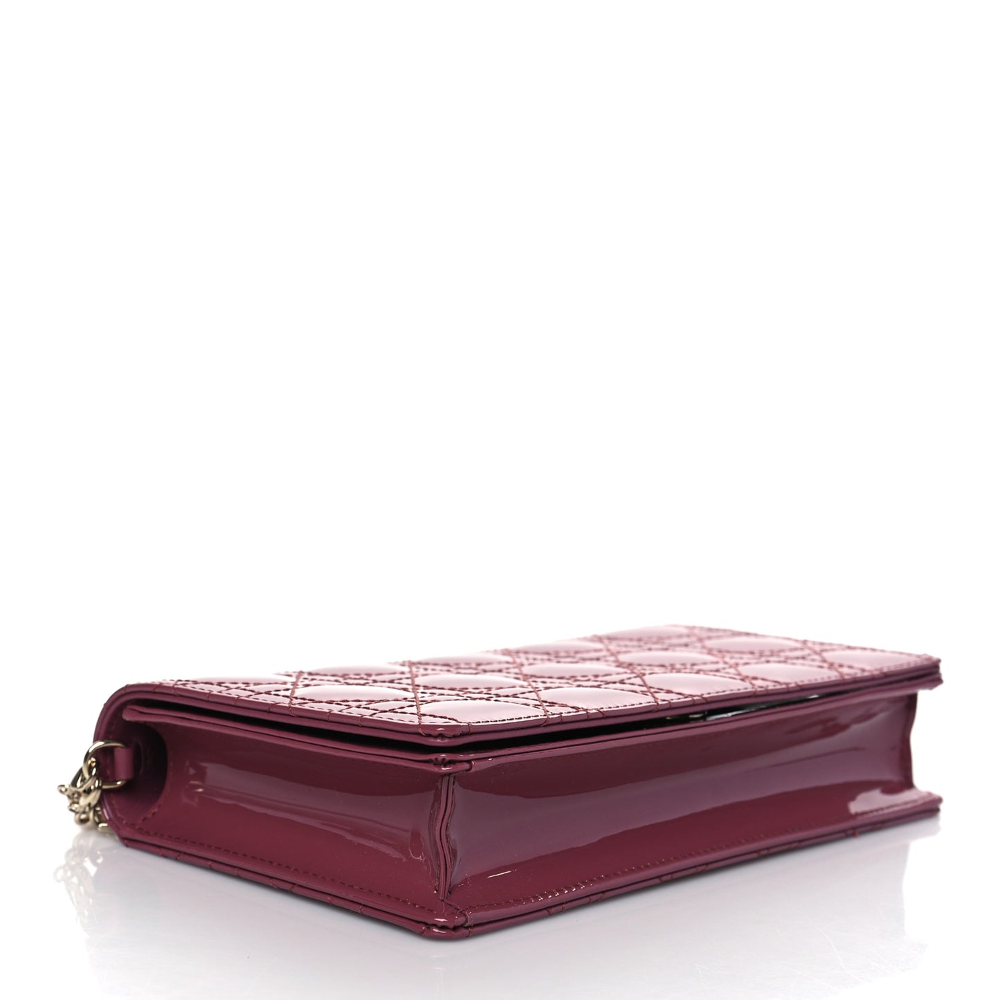 Patent Cannage Lady Dior Convertible Clutch Mallow Rose