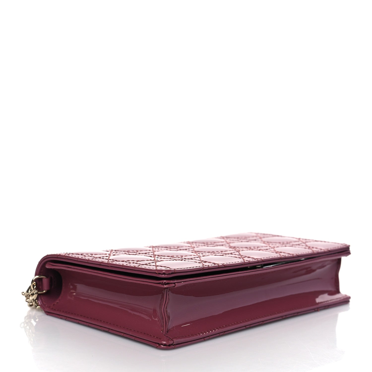 Christian Dior Patent Cannage Lady Dior Convertible Clutch Mallow Rose 5 of 10