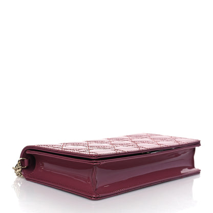 Christian Dior Patent Cannage Lady Dior Convertible Clutch Mallow Rose 5 of 10