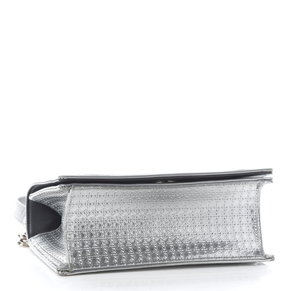 Christian Dior Metallic Patent Micro-Cannage Small Diorama Flap Bag Silver 4 of 8