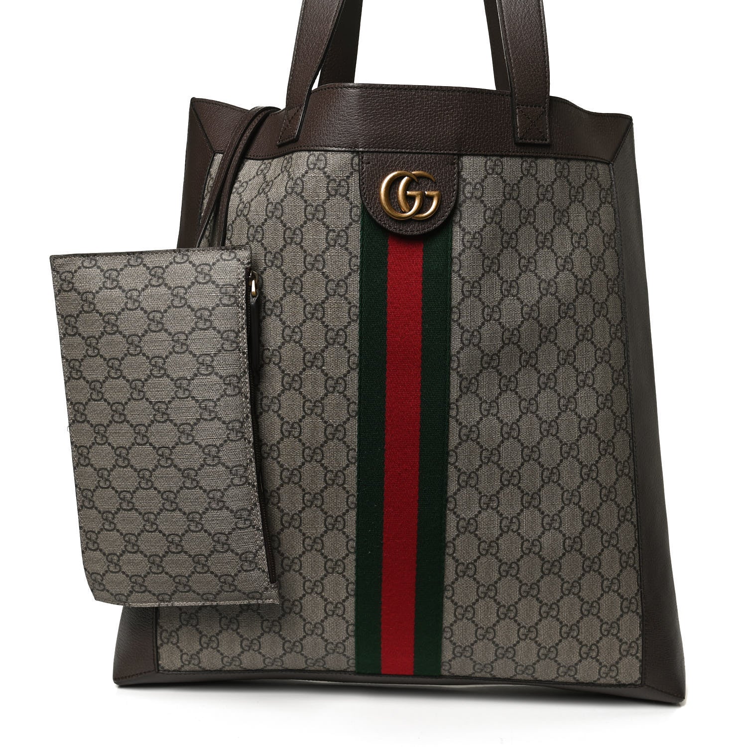 Gucci GG Supreme Monogram Web Large Ophidia Vertical Shopping Tote Brown 11 of 13