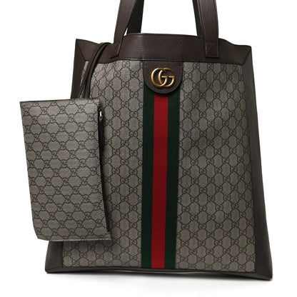 Gucci GG Supreme Monogram Web Large Ophidia Vertical Shopping Tote Brown 11 of 13