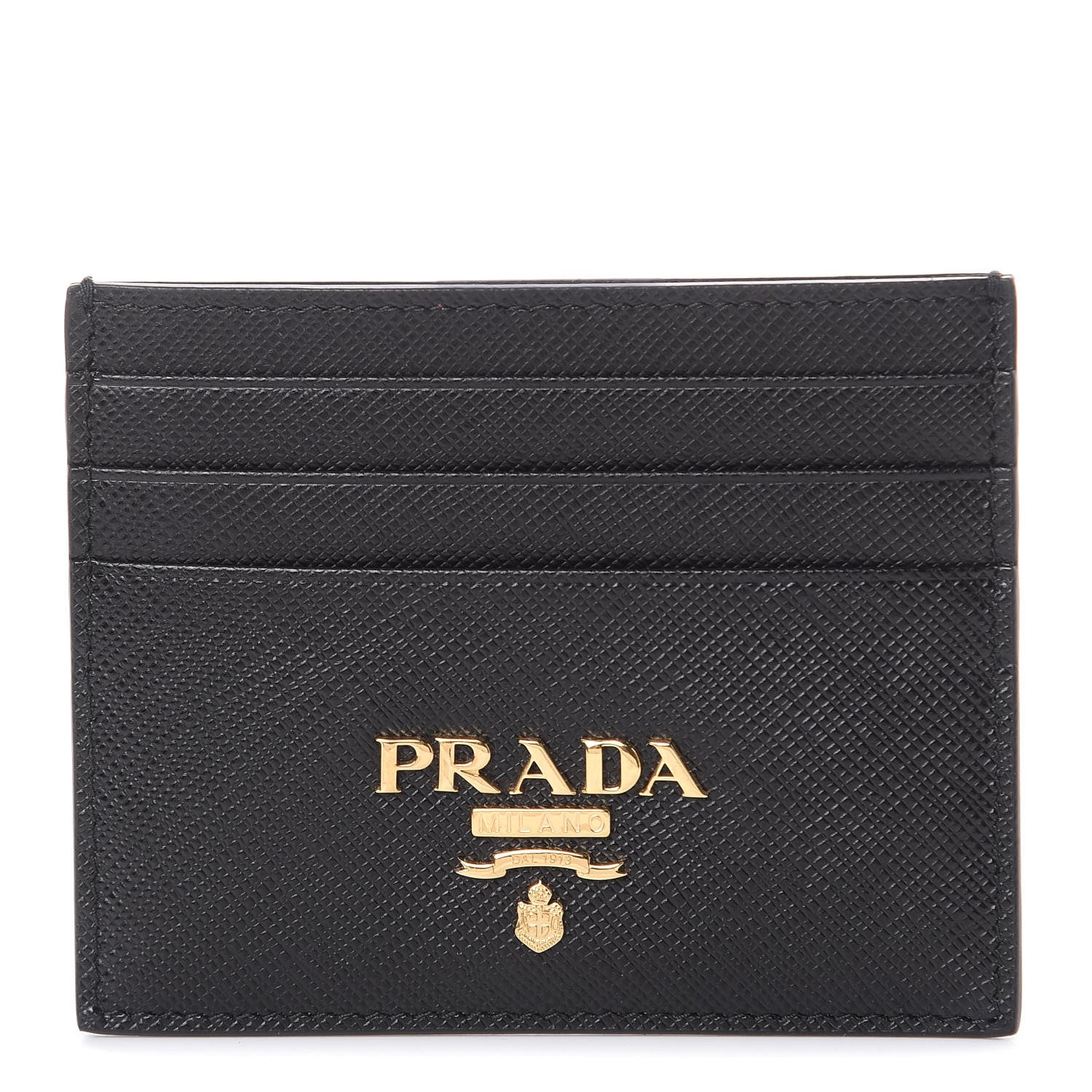 Prada Saffiano Metal Card Holder Black 1 of 7
