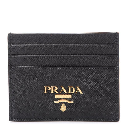 Prada Saffiano Metal Card Holder Black 1 of 7