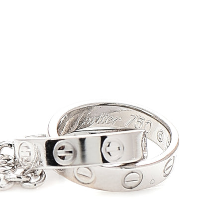 Cartier 18K White Gold Interlocking LOVE Necklace 6 of 7