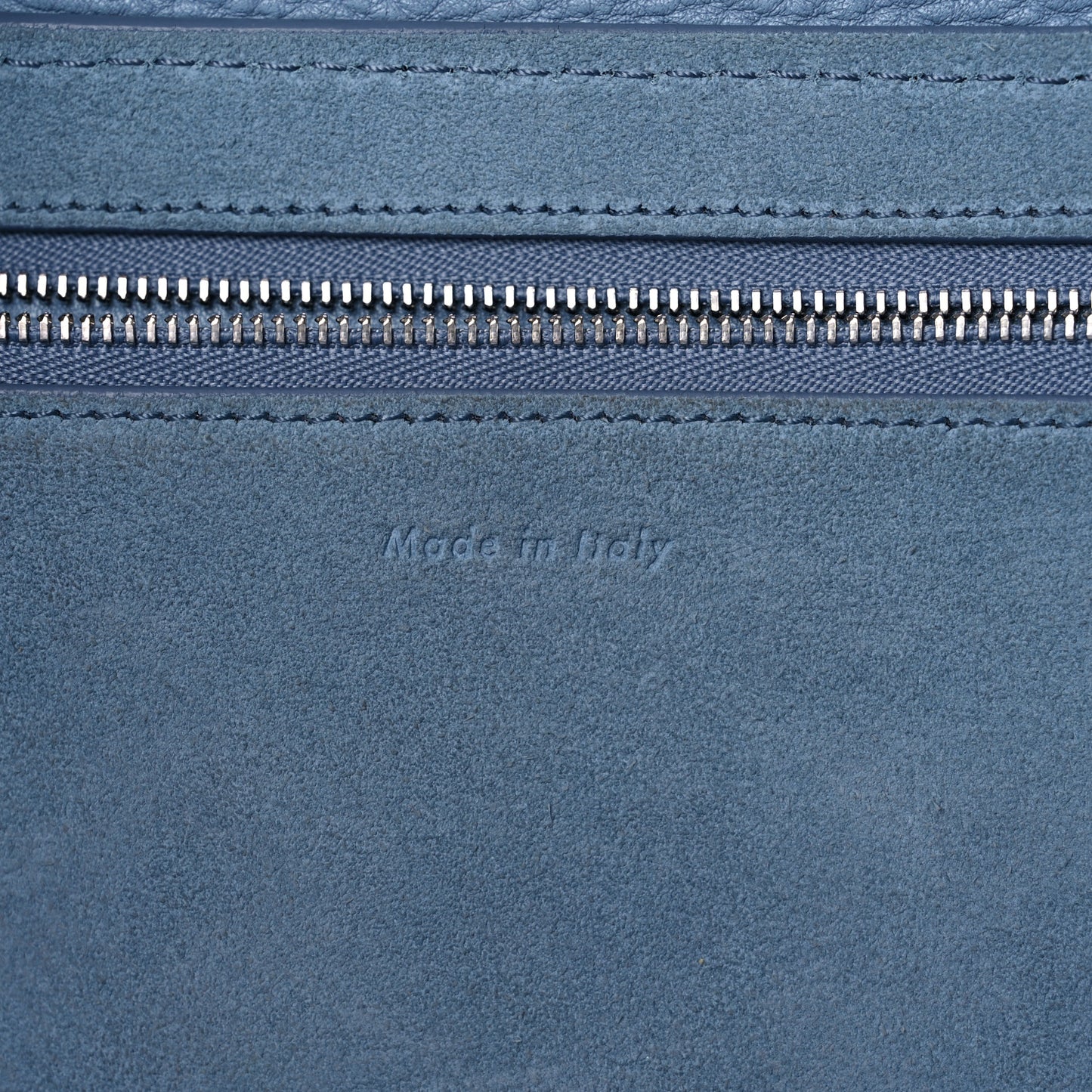 Suede Supple Grained Calfskin Medium Big Bag Slate Blue
