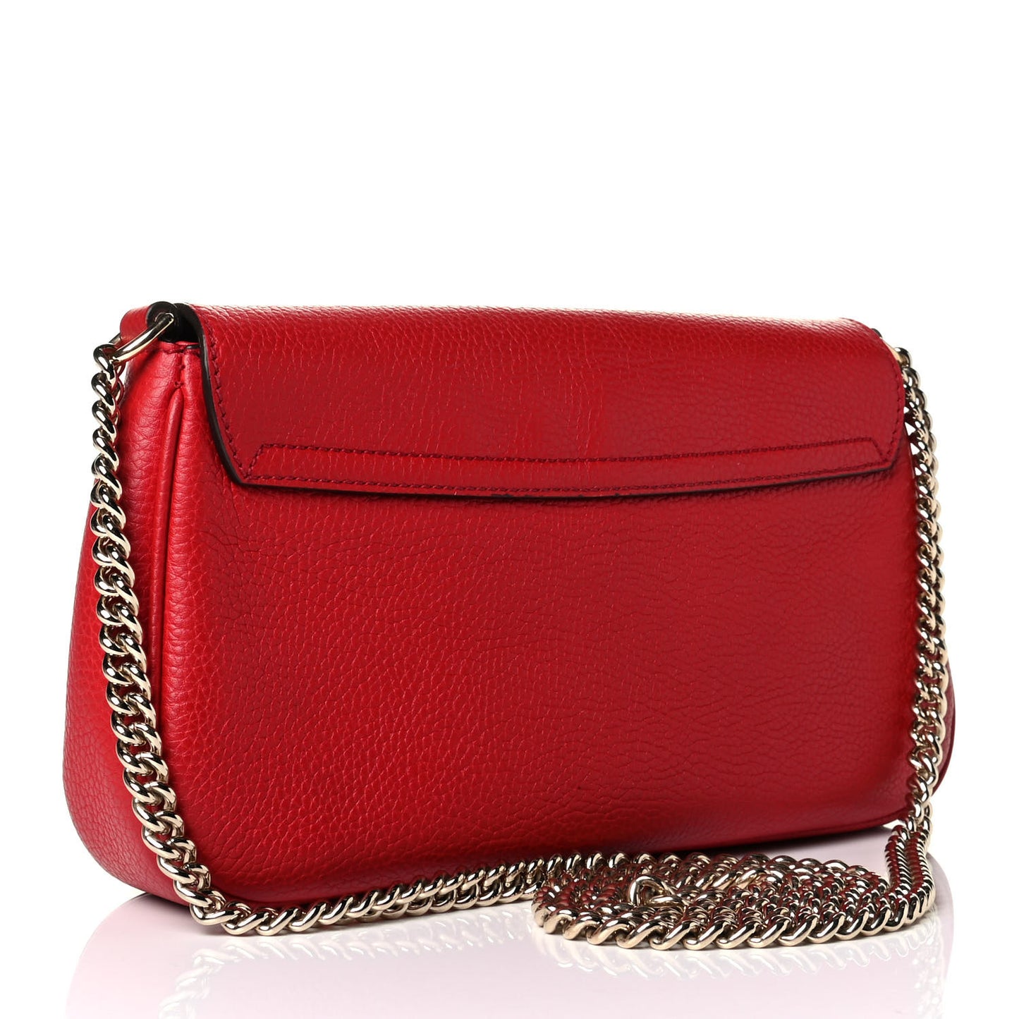 Pebbled Calfskin Medium Soho Flap Crossbody Tabasco Red