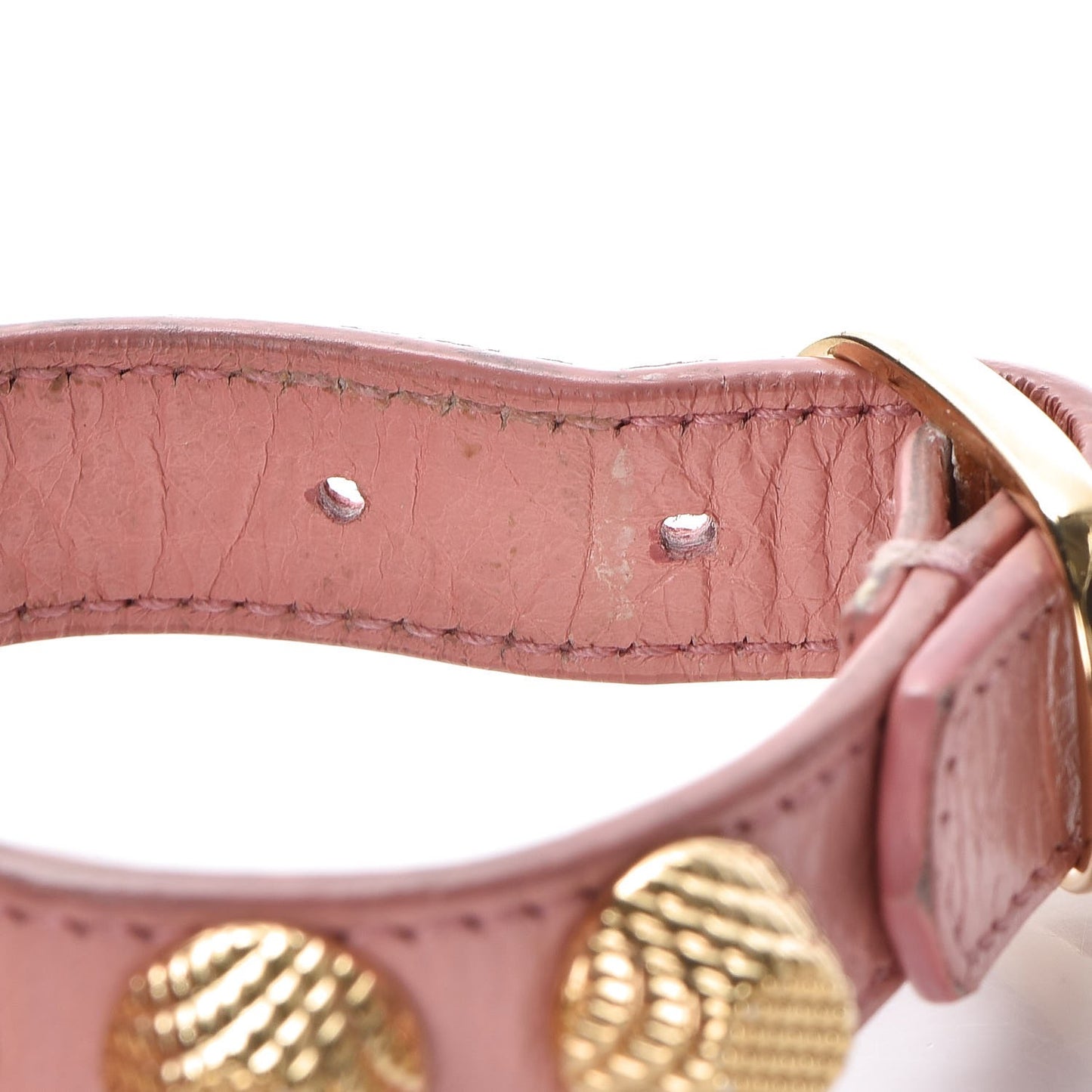 Agneau Giant 12 Gold Hardware Stud Bracelet S Rose Poudre