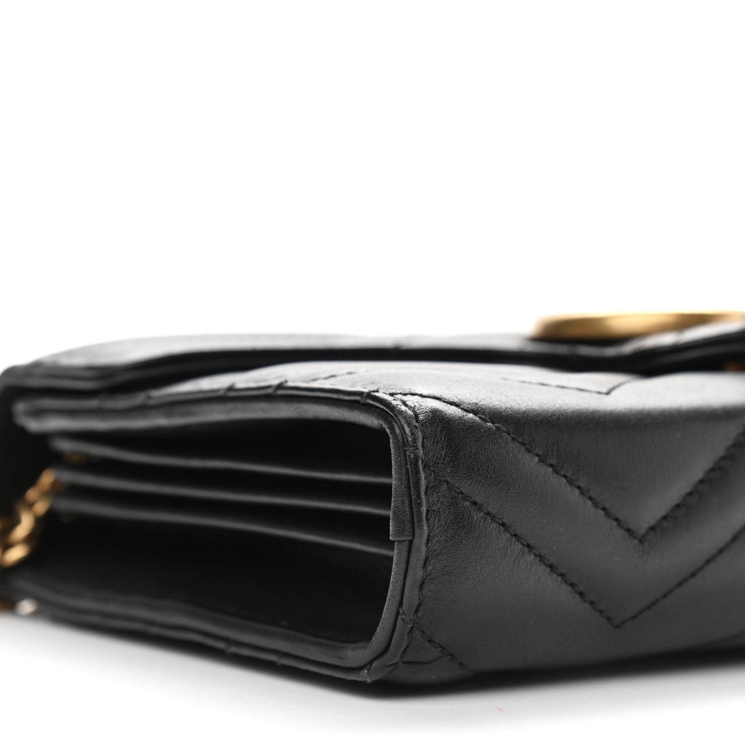 Gucci Calfskin Matelasse GG Marmont Chain Wallet Black 11 of 11