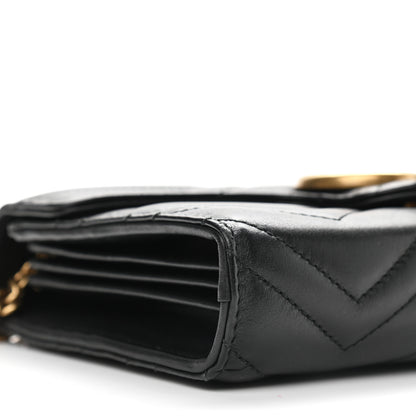 Gucci Calfskin Matelasse GG Marmont Chain Wallet Black 11 of 11