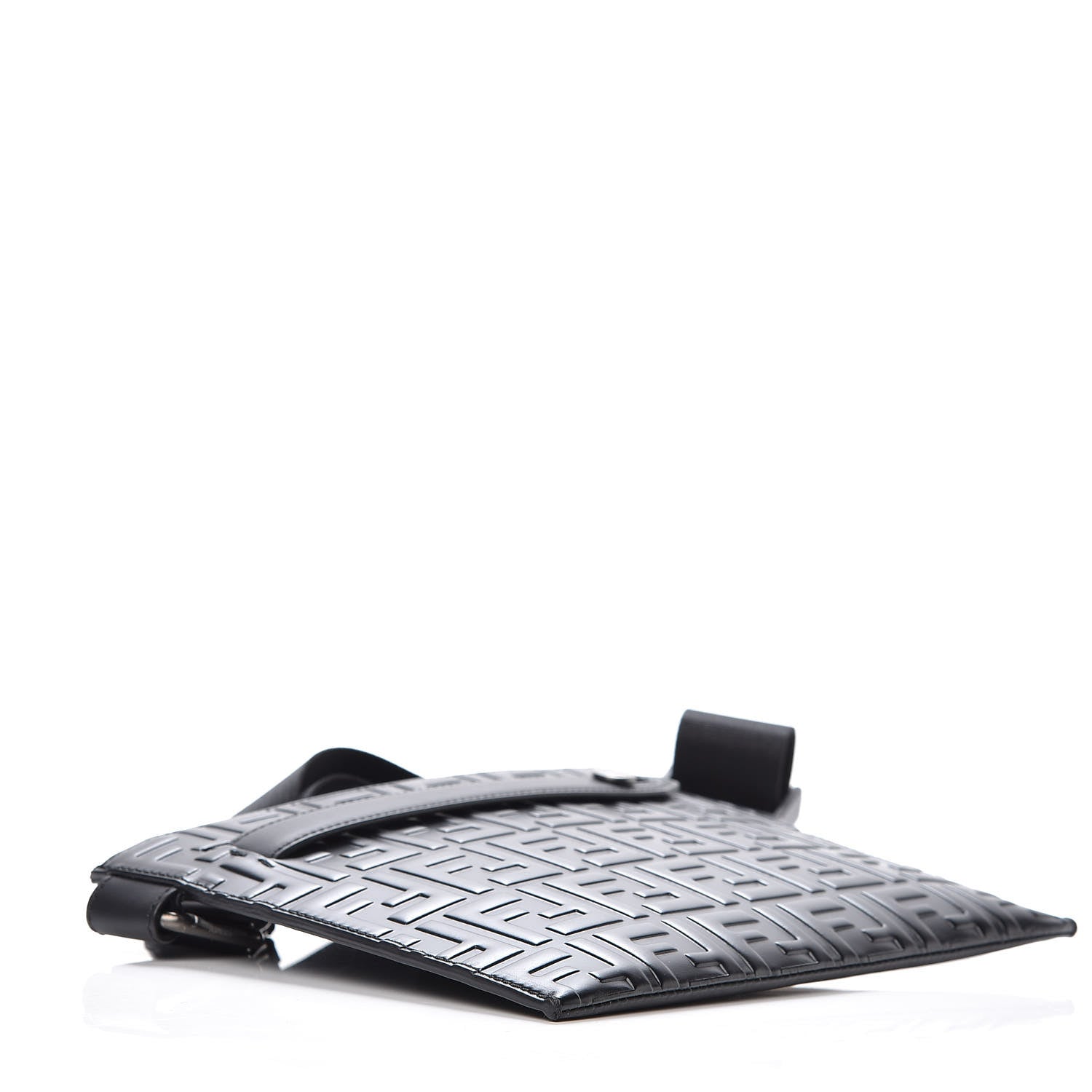 Fendi Vitello Century FF 1974 Embossed Messenger Black 4 of 7