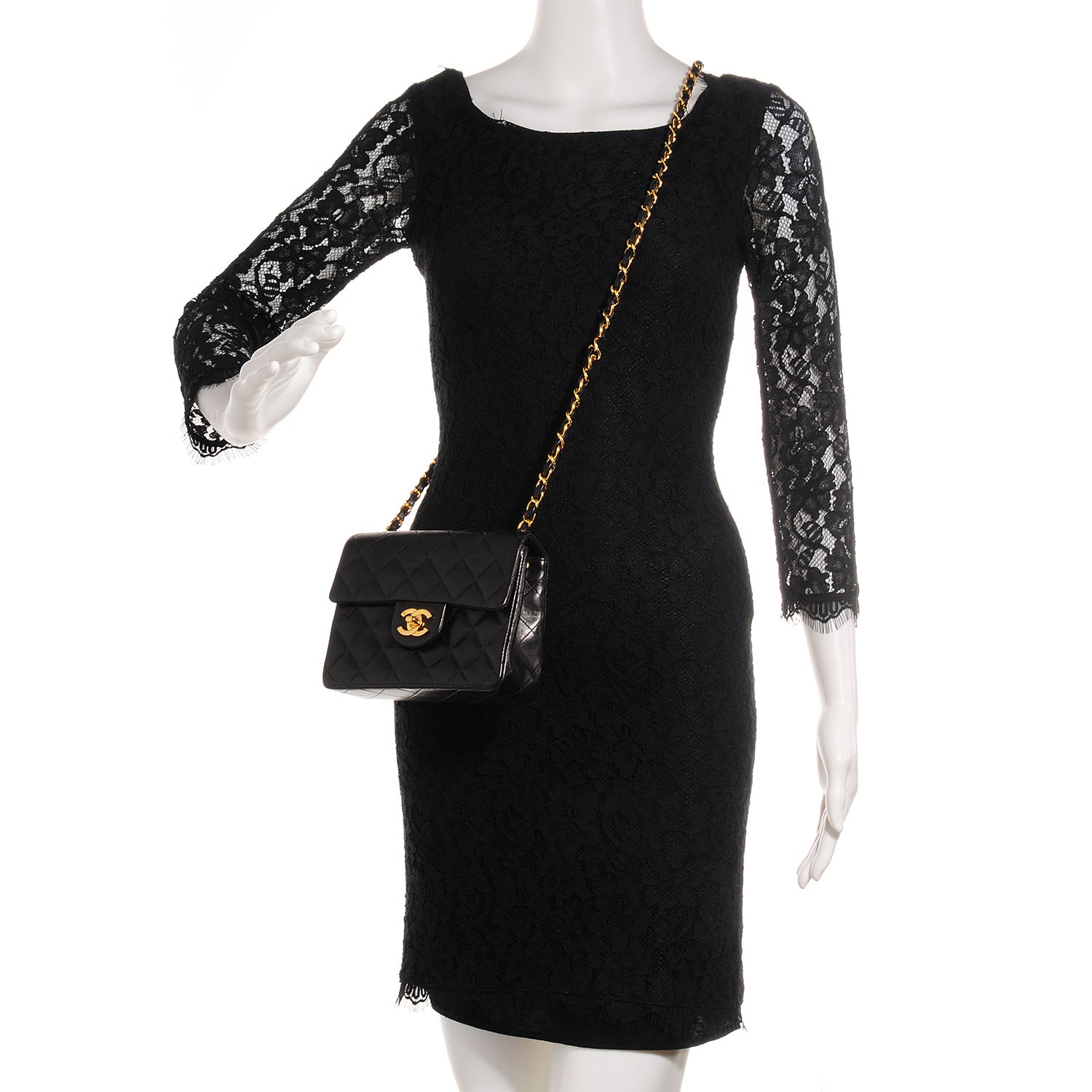 Chanel Lambskin Quilted Mini Square Flap Black 2 of 8