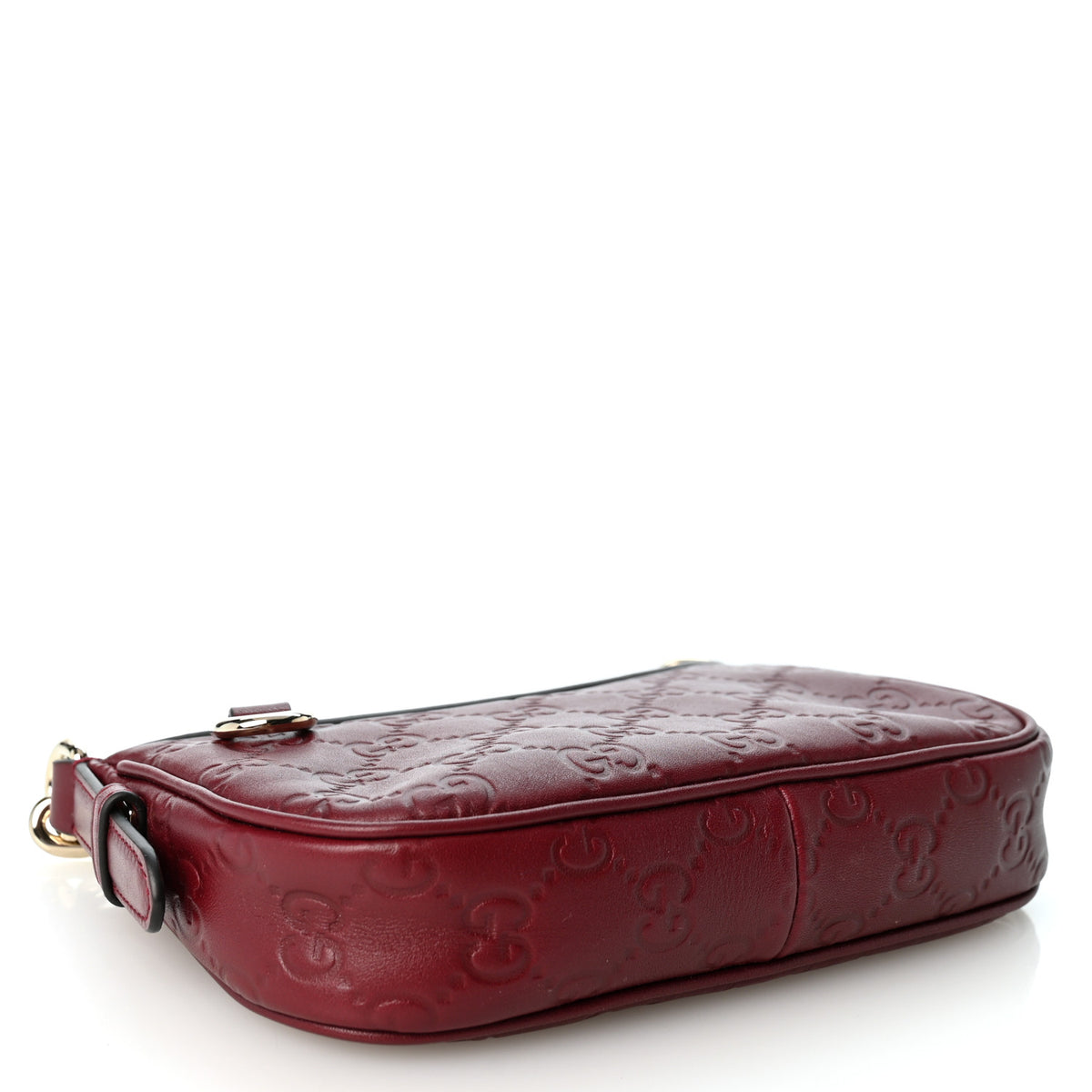 GG Calfskin Embossed Emblem Mini Shoulder Bag Rosso Ancora