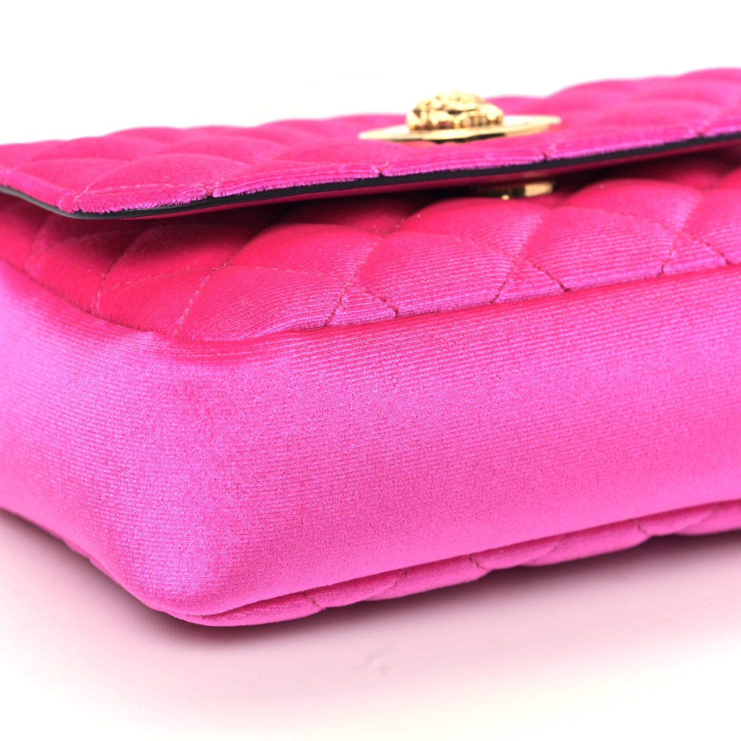 Versace Velvet Quilted Medusa Chain Crossbody Pink 7 of 8