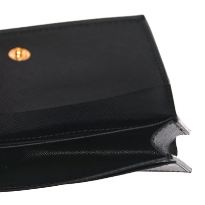 Prada Saffiano Shine Monochrome Metal Business Card Holder Black 5 of 10