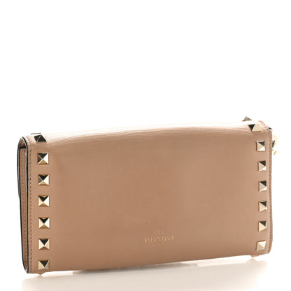 Valentino Garavani Calfskin Rockstud Wristlet Travel Wallet Soft Noisette 3 of 10