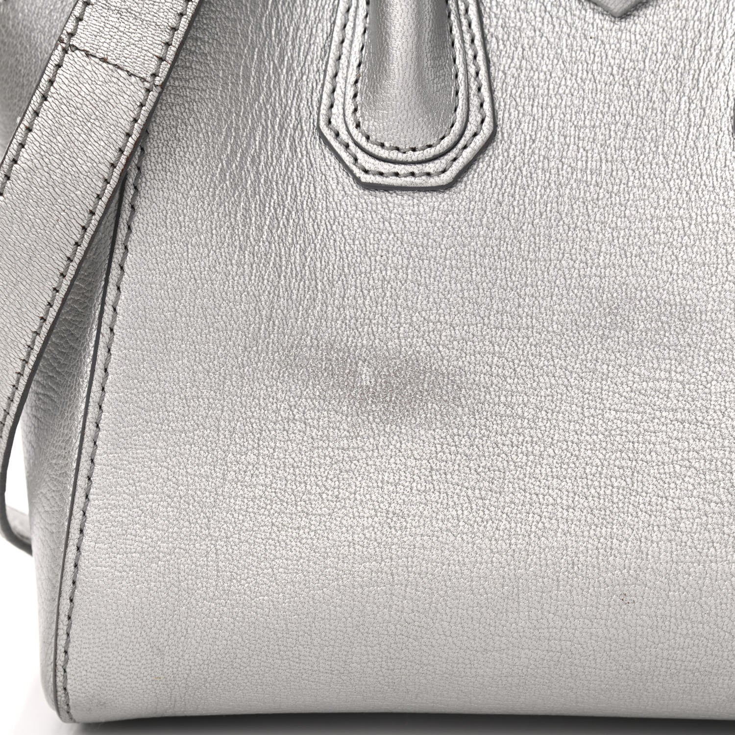 Givenchy Metallic Sugar Goatskin Mini Antigona Silver 9 of 19
