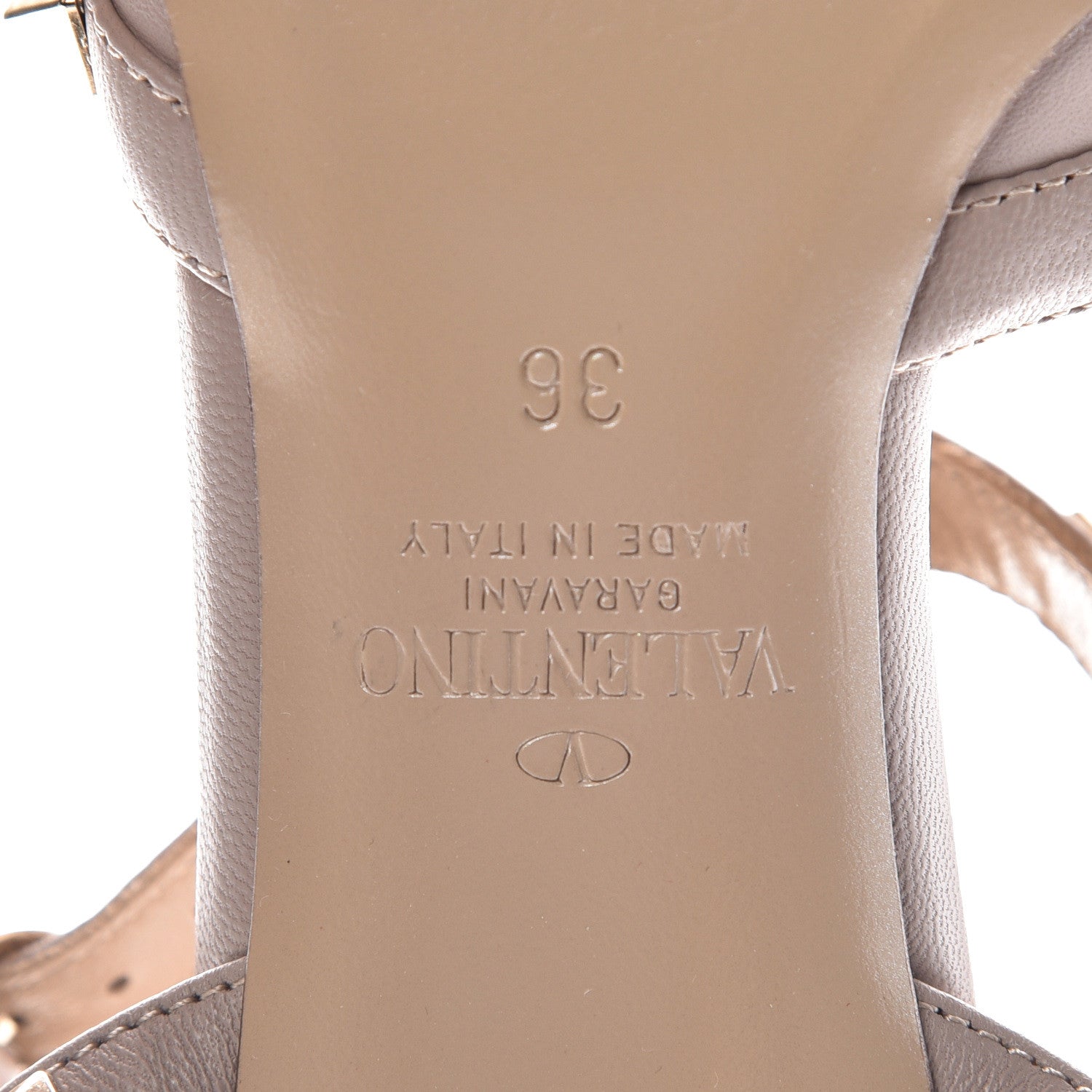 Valentino Garavani Nappa Rockstud Ankle Strap Low Heel Pumps 36 Poudre 6 of 7