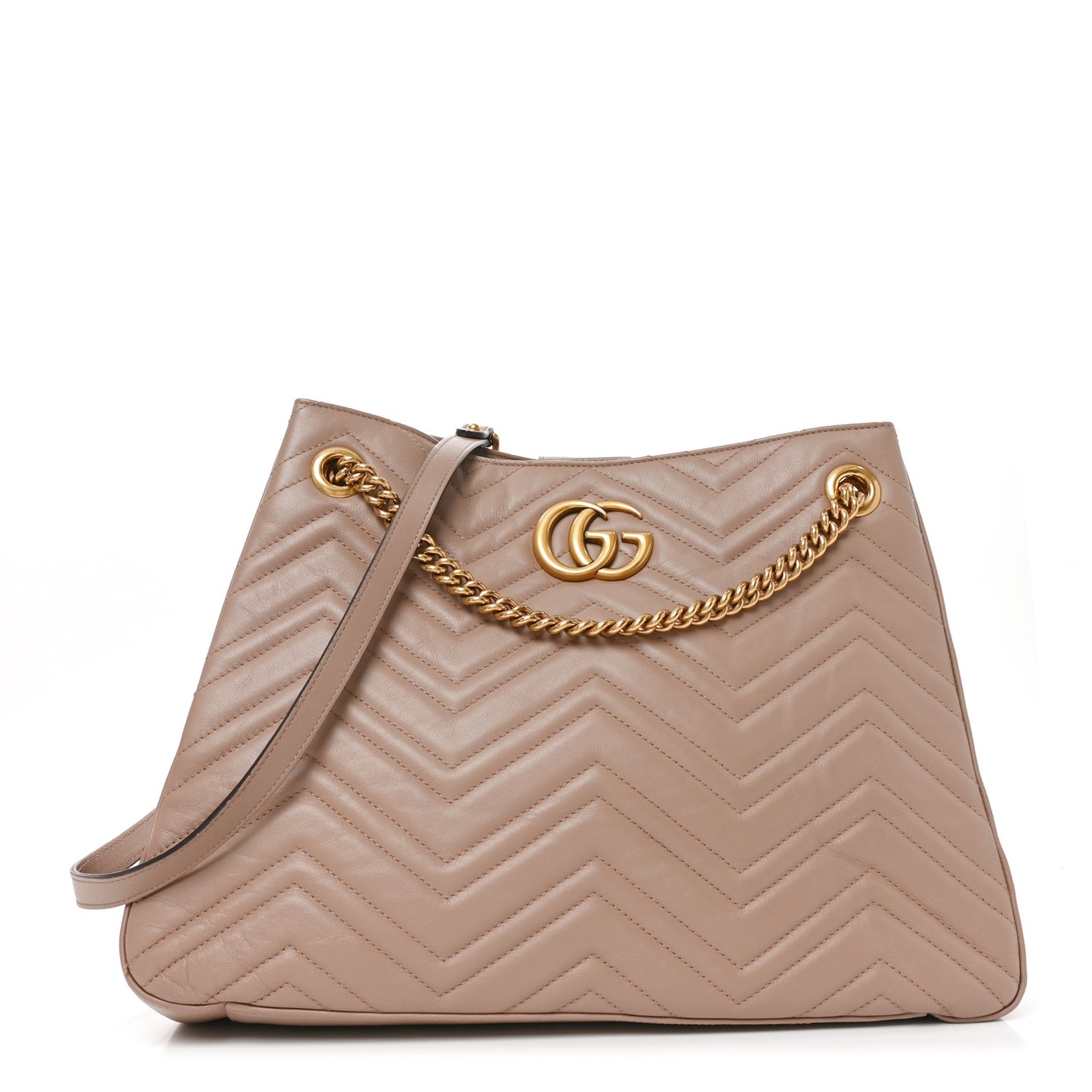 Calfskin Matelasse Medium GG Marmont Shoulder Tote Bag  Porcelain Rose
