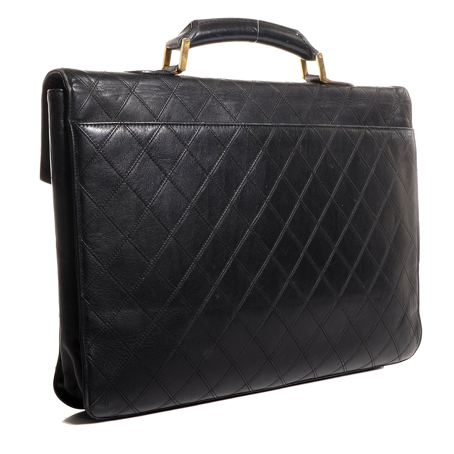 Lambskin Briefcase Bag Black