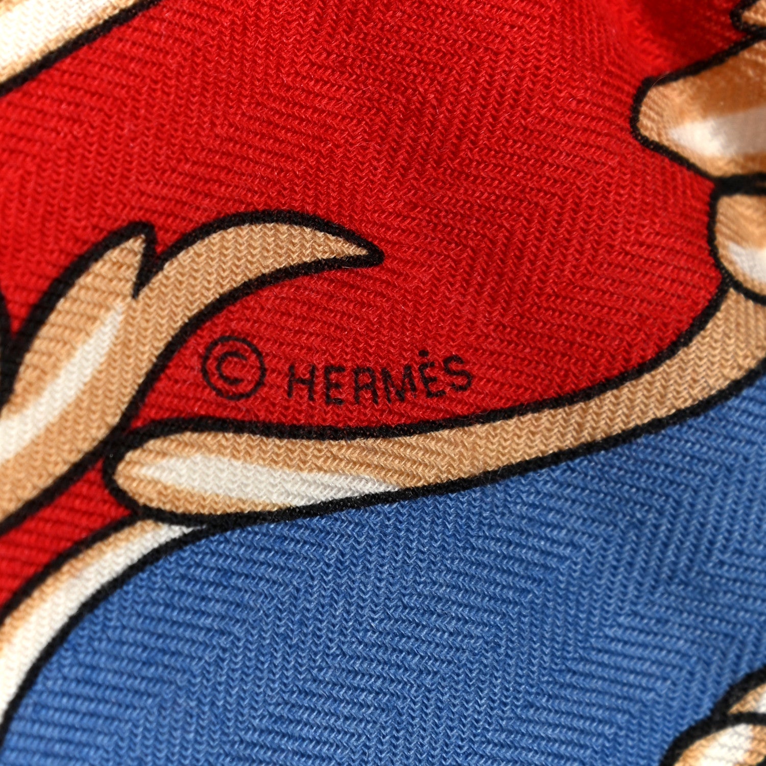 Hermes Cashmere Silk Coupe De Gala Shawl 140 Myosotis Rouge Vert 5 of 5