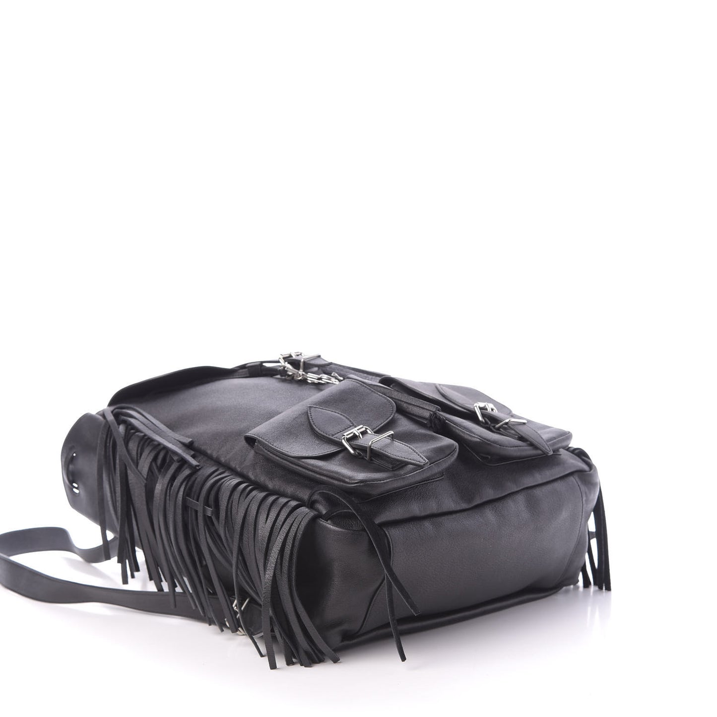 Calfskin Fringe Festival Backpack Black