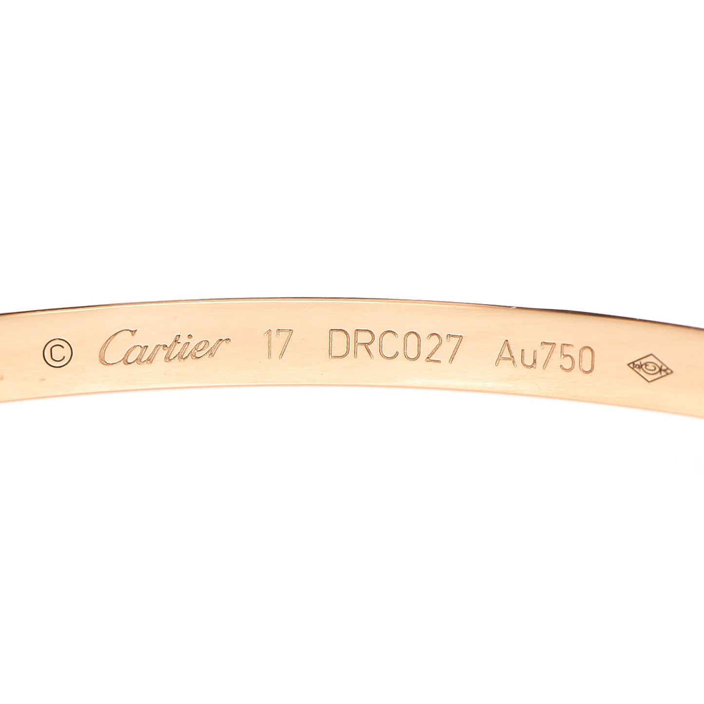 18K Yellow Gold Small LOVE Bracelet 17