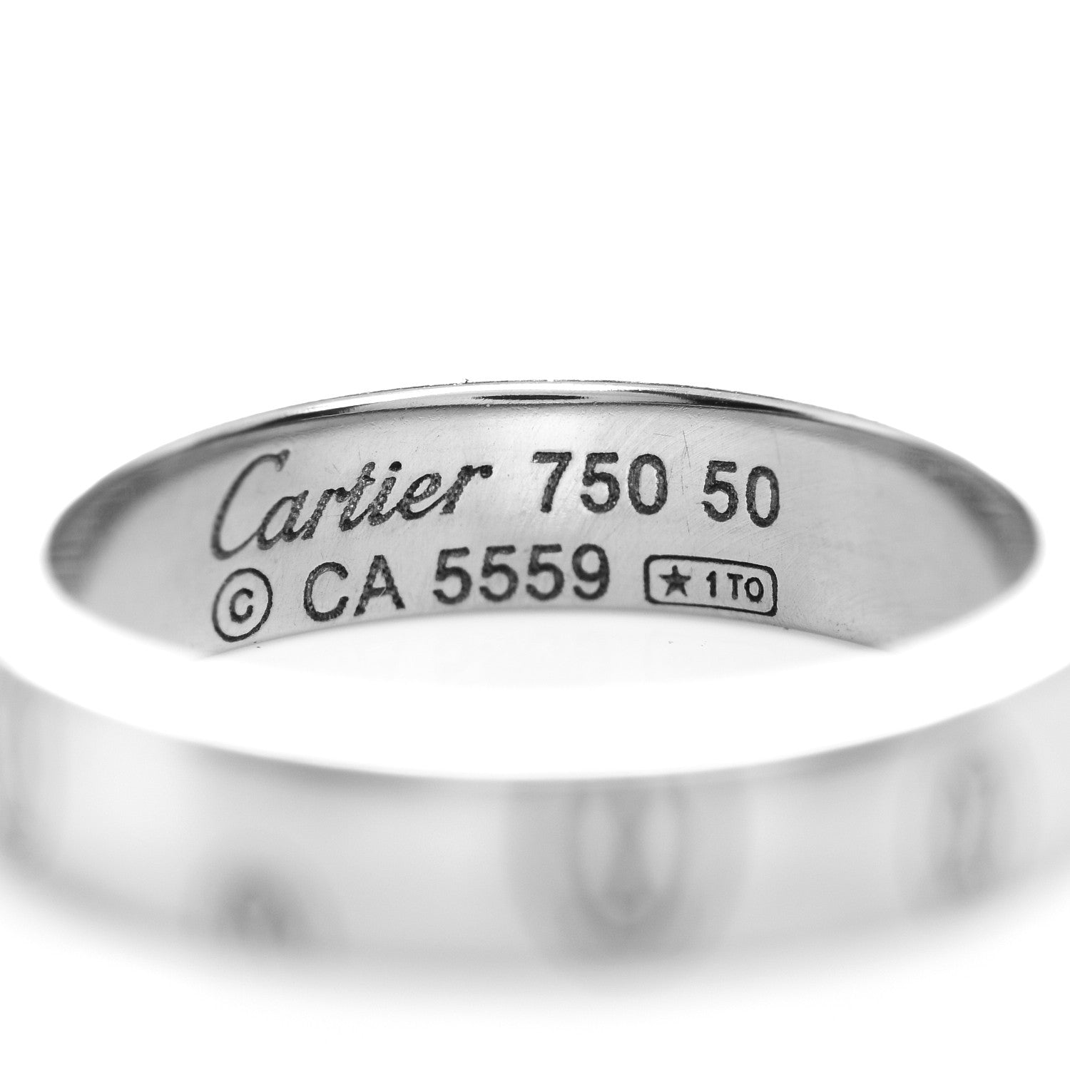 Cartier 18K White Gold 4mm Happy Birthday Band Ring 50 5.25 4 of 4