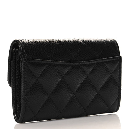 Chanel Caviar Quilted Flap Card Holder Wallet Black 3 of 9