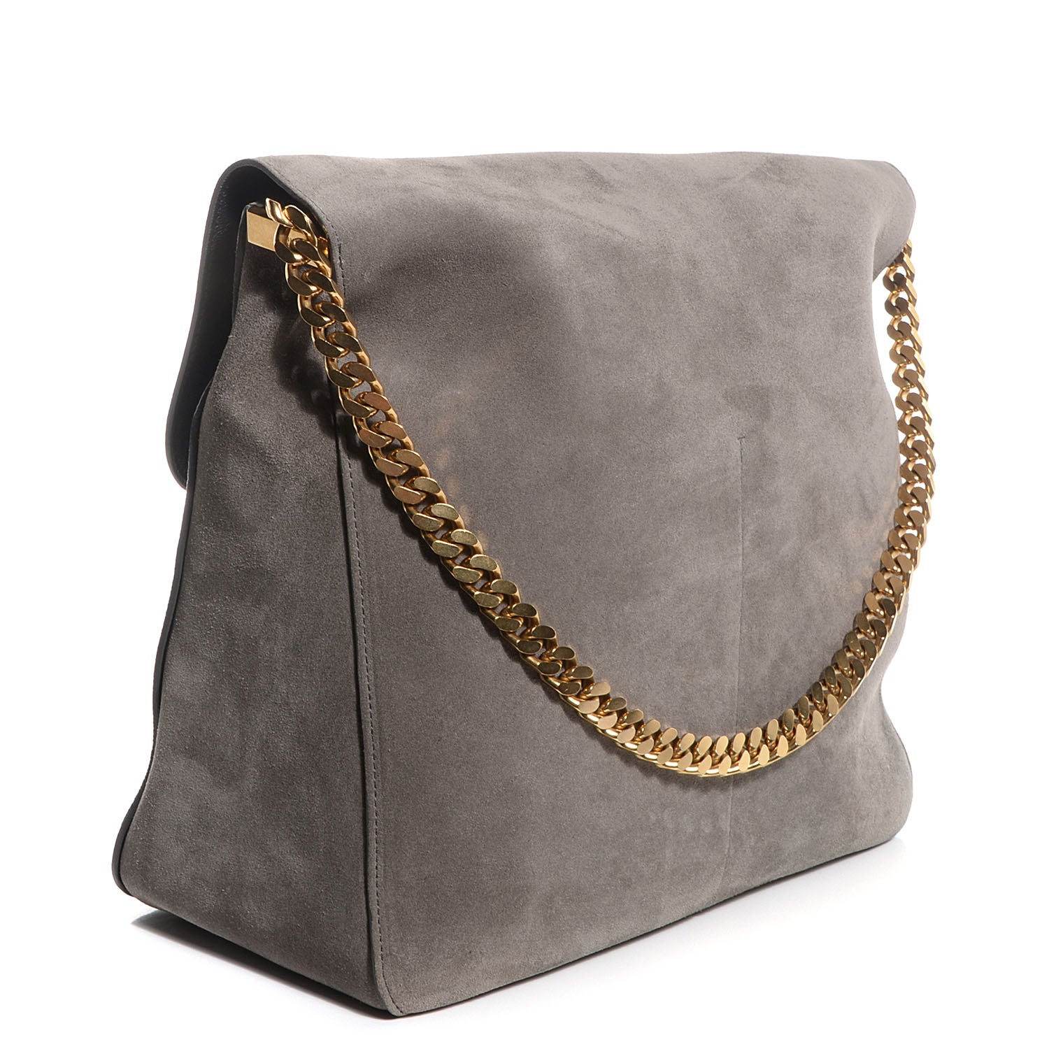 Celine Suede Gourmette Shoulder Bag Grey 4 of 10